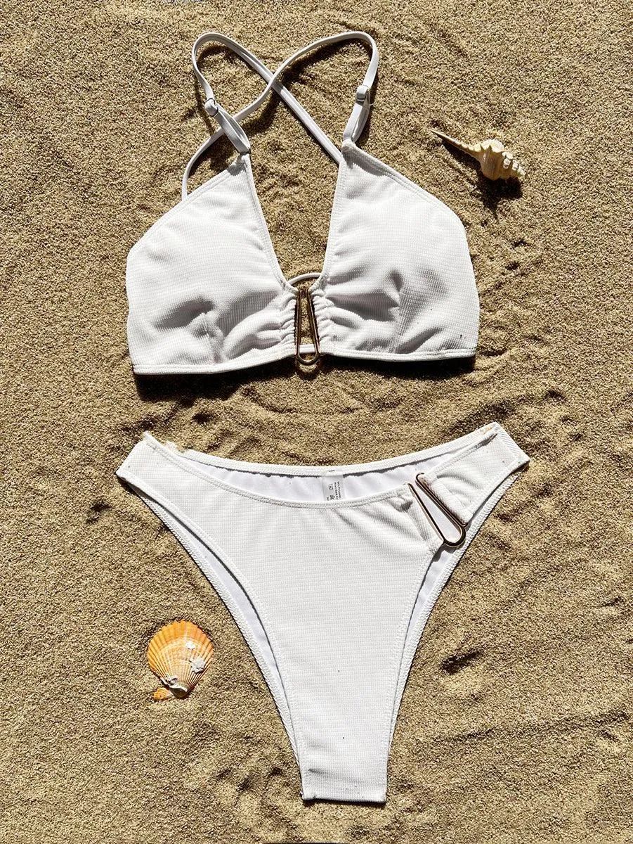 Women's Cross Back Straps Bikini Set - Sexy Two-Piece Swimwear