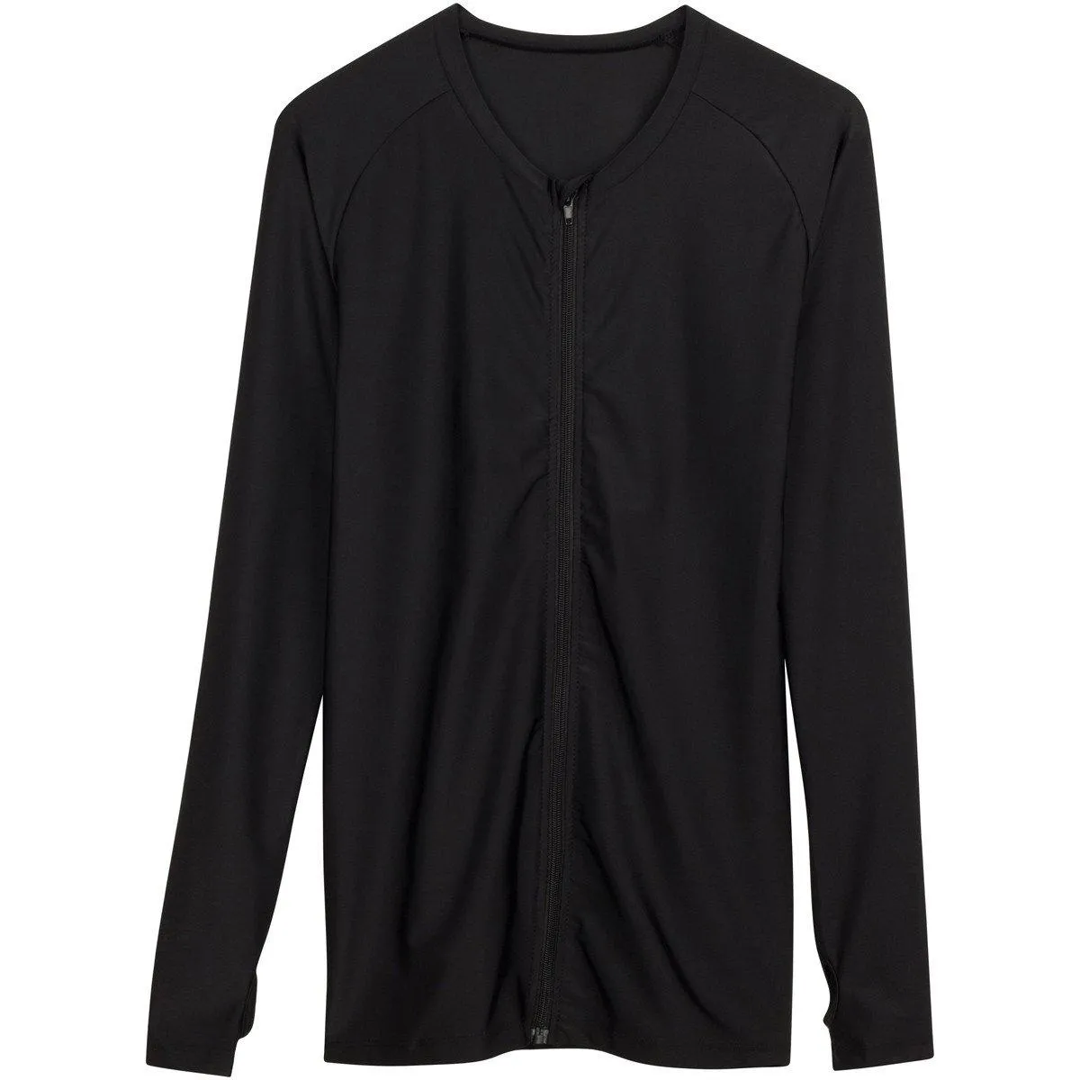 Women's Long Sleeve Rash Guard Swim Shirt - "All Black"