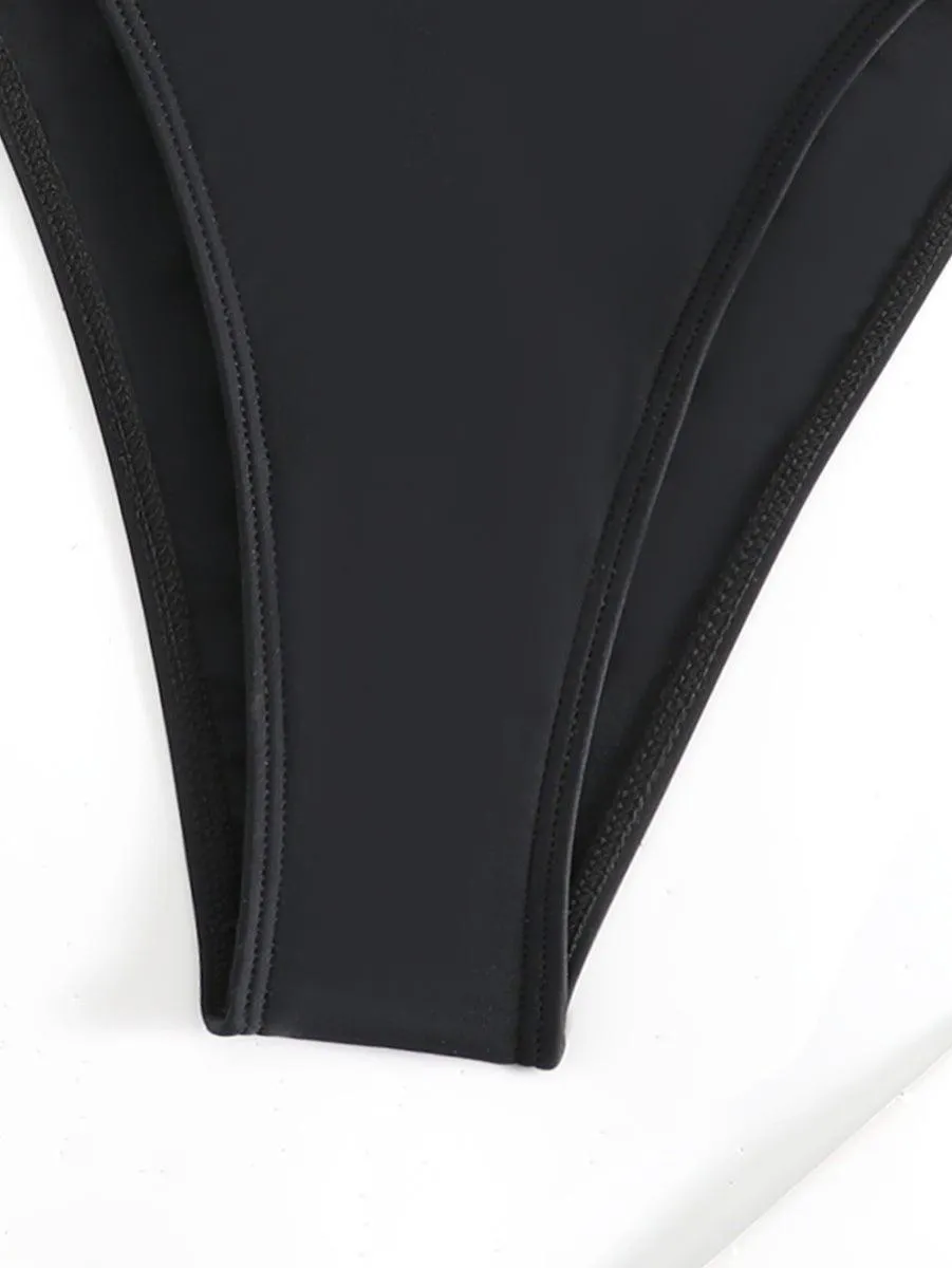 Women's Plus Size Black One Piece Swimsuit - GFIT Elegant Swimwear