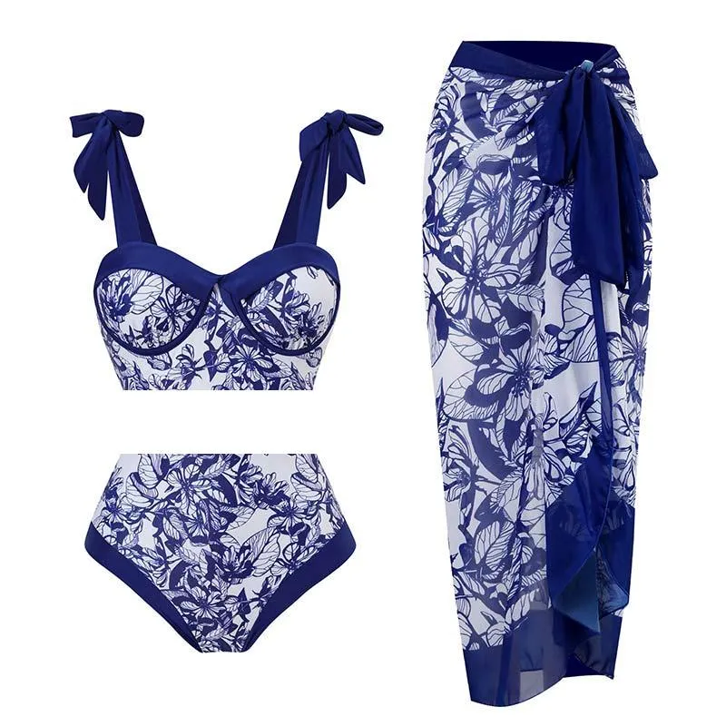 Women's Swimwear With Beach Long Cover-Ups Skirts